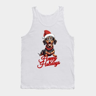 Happy Holidays Happy Dachshund Tank Top